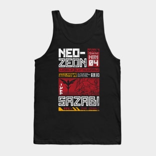 Neo Zeon - Mobile Suit Sazabi - Vintage Distressed Retro Mecha Anime Tank Top